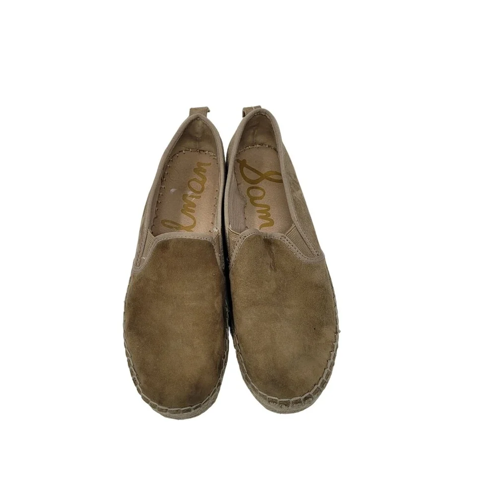 Sam Edelman Suede Leather Carrin‎ Espadrille Flat Shoes 6.5 Tan Casual Slip-On